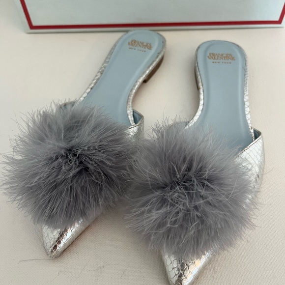 Frances Valentine Shoes - Frances Valentine Pauline Silver and Gray Women's Mules